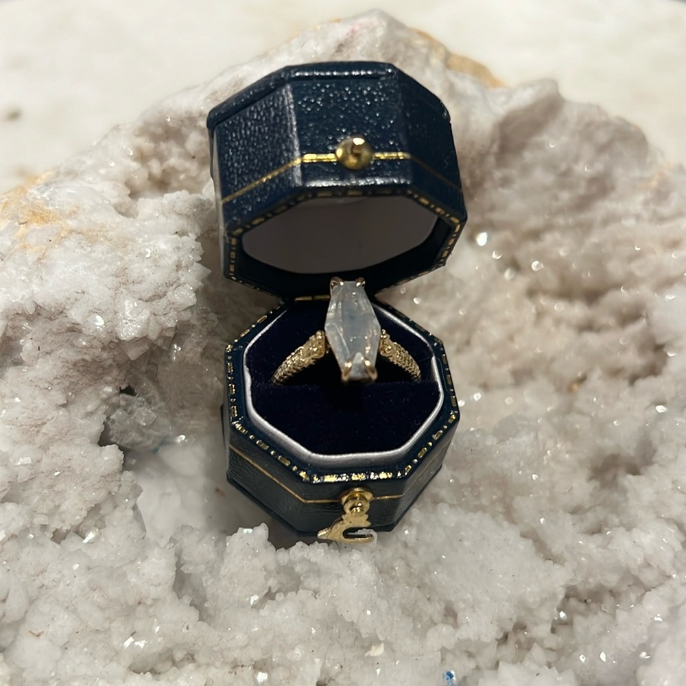 Digby & Iona 18k Gold Sapphire Nagini Hex Ring size 7